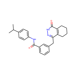 CC(C)c1ccc(NC(=O)c2cccc(Cc3n[nH]c(=O)c4c3CCCC4)c2)cc1 ZINC000167682972