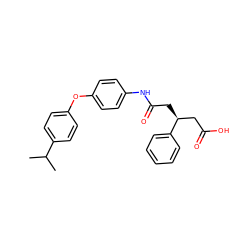 CC(C)c1ccc(Oc2ccc(NC(=O)C[C@@H](CC(=O)O)c3ccccc3)cc2)cc1 ZINC000217071496