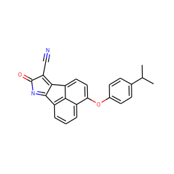 CC(C)c1ccc(Oc2ccc3c4c(C#N)c(=O)nc-4c4cccc2c43)cc1 ZINC000066098641