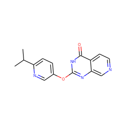 CC(C)c1ccc(Oc2nc3cnccc3c(=O)[nH]2)cn1 ZINC000653706338