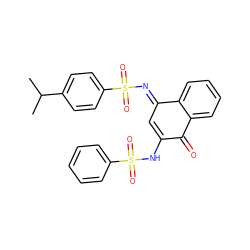 CC(C)c1ccc(S(=O)(=O)/N=C2\C=C(NS(=O)(=O)c3ccccc3)C(=O)c3ccccc32)cc1 ZINC000100548936