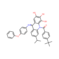 CC(C)c1ccc2/c(=N\c3ccc(Oc4ccccc4)cc3)c3cc(O)c(O)c(O)c3n(C(=O)c3ccc(C(C)(C)C)cc3)c2c1 ZINC000213835049