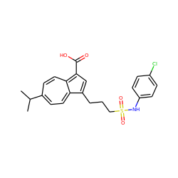 CC(C)c1ccc2c(CCCS(=O)(=O)Nc3ccc(Cl)cc3)cc(C(=O)O)c-2cc1 ZINC000029411487