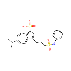 CC(C)c1ccc2c(CCCS(=O)(=O)Nc3ccccc3)cc(S(=O)(=O)O)c-2cc1 ZINC000029410469