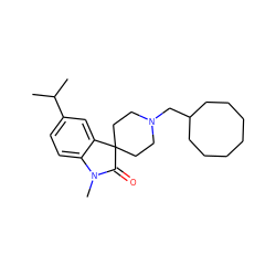 CC(C)c1ccc2c(c1)C1(CCN(CC3CCCCCCC3)CC1)C(=O)N2C ZINC000028527691