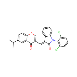 CC(C)c1ccc2occ(/C=C3/C(=O)N(c4c(Cl)cccc4Cl)c4ccccc43)c(=O)c2c1 ZINC000299826726