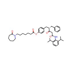 CC(C)c1cccc(C(C)C)c1NC(=O)CC(=O)[C@@H](Cc1ccccc1)Cc1ccc(OC(=O)CCCCCCN2CCCCCC2=O)cc1 ZINC000196110547