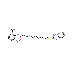 CC(C)c1cccc(C(C)C)c1NC(=O)CCCCCCCCCSc1nc2ccccc2[nH]1 ZINC000144526991