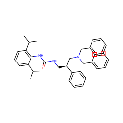 CC(C)c1cccc(C(C)C)c1NC(=O)NC[C@@H](CN(Cc1ccccc1)Cc1ccccc1)c1ccccc1 ZINC000029489120