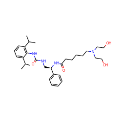 CC(C)c1cccc(C(C)C)c1NC(=O)NC[C@@H](NC(=O)CCCCCN(CCO)CCO)c1ccccc1 ZINC000013737168