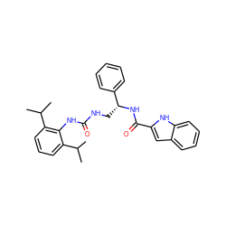 CC(C)c1cccc(C(C)C)c1NC(=O)NC[C@@H](NC(=O)c1cc2ccccc2[nH]1)c1ccccc1 ZINC000013737208