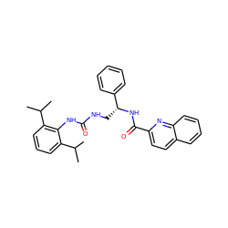 CC(C)c1cccc(C(C)C)c1NC(=O)NC[C@@H](NC(=O)c1ccc2ccccc2n1)c1ccccc1 ZINC000013737199