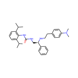 CC(C)c1cccc(C(C)C)c1NC(=O)NC[C@@H](NCCc1ccc(N(C)C)cc1)c1ccccc1 ZINC000029484845