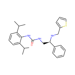 CC(C)c1cccc(C(C)C)c1NC(=O)NC[C@@H](NCc1cccs1)c1ccccc1 ZINC000013737298