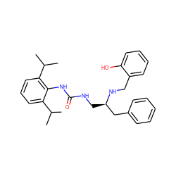 CC(C)c1cccc(C(C)C)c1NC(=O)NC[C@H](Cc1ccccc1)NCc1ccccc1O ZINC000013737308