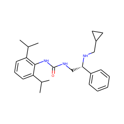 CC(C)c1cccc(C(C)C)c1NC(=O)NC[C@H](NCC1CC1)c1ccccc1 ZINC000013737250