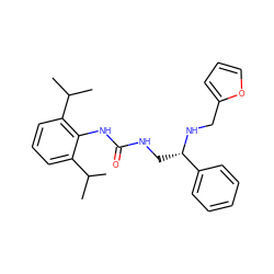 CC(C)c1cccc(C(C)C)c1NC(=O)NC[C@H](NCc1ccco1)c1ccccc1 ZINC000013737292