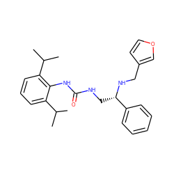 CC(C)c1cccc(C(C)C)c1NC(=O)NC[C@H](NCc1ccoc1)c1ccccc1 ZINC000013737296