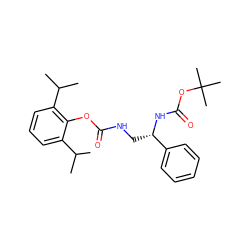 CC(C)c1cccc(C(C)C)c1OC(=O)NC[C@H](NC(=O)OC(C)(C)C)c1ccccc1 ZINC000013737316