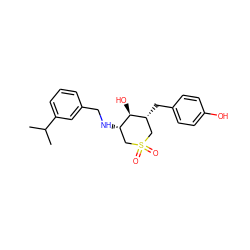 CC(C)c1cccc(CN[C@H]2CS(=O)(=O)C[C@@H](Cc3ccc(O)cc3)[C@@H]2O)c1 ZINC000071296985