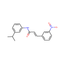 CC(C)c1cccc(NC(=O)/C=C/c2cccc([N+](=O)[O-])c2)c1 ZINC000007689928