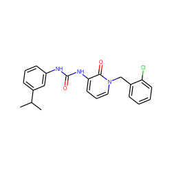 CC(C)c1cccc(NC(=O)Nc2cccn(Cc3ccccc3Cl)c2=O)c1 ZINC000064526604