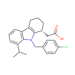 CC(C)c1cccc2c3c(n(Cc4ccc(Cl)cc4)c12)[C@@H](CC(=O)O)CCC3 ZINC000034489834