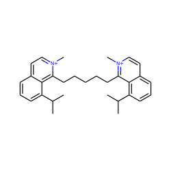 CC(C)c1cccc2cc[n+](C)c(CCCCCc3c4c(C(C)C)cccc4cc[n+]3C)c12 ZINC000073129550