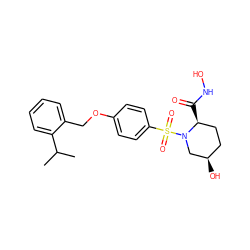 CC(C)c1ccccc1COc1ccc(S(=O)(=O)N2C[C@H](O)CC[C@@H]2C(=O)NO)cc1 ZINC000013441650