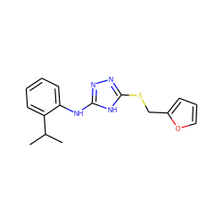 CC(C)c1ccccc1Nc1nnc(SCc2ccco2)[nH]1 ZINC000014964402