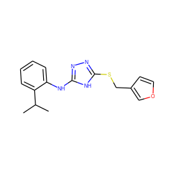 CC(C)c1ccccc1Nc1nnc(SCc2ccoc2)[nH]1 ZINC000014964405