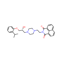 CC(C)c1ccccc1OC[C@H](O)CN1CCN(CCN2C(=O)c3cccc4cccc(c34)C2=O)CC1 ZINC000084466238