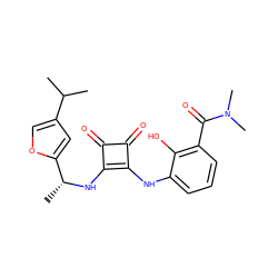 CC(C)c1coc([C@@H](C)Nc2c(Nc3cccc(C(=O)N(C)C)c3O)c(=O)c2=O)c1 ZINC000101116770