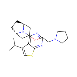 CC(C)c1csc2ncnc(N3[C@H]4CC[C@H]3CC(OCCN3CCCC3)C4)c12 ZINC000205809301