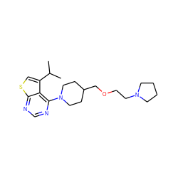 CC(C)c1csc2ncnc(N3CCC(COCCN4CCCC4)CC3)c12 ZINC000653748734