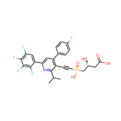 CC(C)c1nc(-c2cc(F)c(F)c(F)c2F)cc(-c2ccc(F)cc2)c1C#C[P@](=O)(O)C[C@H](O)CC(=O)O ZINC000026666104