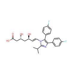 CC(C)c1nc(-c2ccc(F)cc2)c(-c2ccc(F)cc2)n1/C=C/[C@H](O)C[C@@H](O)CC(=O)O ZINC000013833968