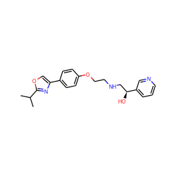 CC(C)c1nc(-c2ccc(OCCNC[C@H](O)c3cccnc3)cc2)co1 ZINC000028959164