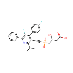 CC(C)c1nc(-c2ccccc2)c(F)c(-c2ccc(F)cc2)c1C#C[P@](=O)(O)C[C@H](O)CC(=O)O ZINC000026674042