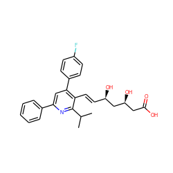 CC(C)c1nc(-c2ccccc2)cc(-c2ccc(F)cc2)c1/C=C/[C@@H](O)C[C@@H](O)CC(=O)O ZINC000003803556