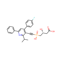 CC(C)c1nc(-c2ccccc2)cc(-c2ccc(F)cc2)c1C#C[P@](=O)(O)C[C@H](O)CC(=O)O ZINC000013888545