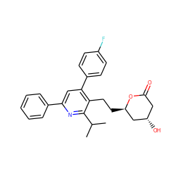 CC(C)c1nc(-c2ccccc2)cc(-c2ccc(F)cc2)c1CC[C@@H]1C[C@@H](O)CC(=O)O1 ZINC000027710069