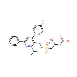 CC(C)c1nc(-c2ccccc2)cc(-c2ccc(F)cc2)c1CC[P@](=O)(O)C[C@H](O)CC(=O)O ZINC000026715957