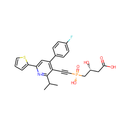 CC(C)c1nc(-c2cccs2)cc(-c2ccc(F)cc2)c1C#C[P@](=O)(O)C[C@H](O)CC(=O)O ZINC000026720678