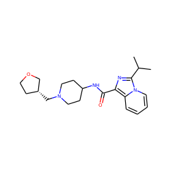 CC(C)c1nc(C(=O)NC2CCN(C[C@@H]3CCOC3)CC2)c2ccccn12 ZINC000653790993