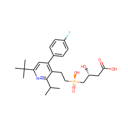 CC(C)c1nc(C(C)(C)C)cc(-c2ccc(F)cc2)c1CC[P@](=O)(O)C[C@H](O)CC(=O)O ZINC000026671518