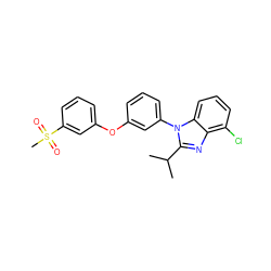 CC(C)c1nc2c(Cl)cccc2n1-c1cccc(Oc2cccc(S(C)(=O)=O)c2)c1 ZINC000045352262