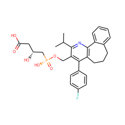 CC(C)c1nc2c(c(-c3ccc(F)cc3)c1CO[P@](=O)(O)C[C@H](O)CC(=O)O)CCCc1ccccc1-2 ZINC000026718860