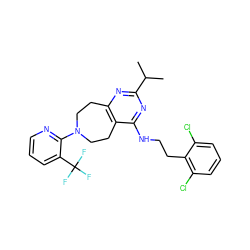 CC(C)c1nc2c(c(NCCc3c(Cl)cccc3Cl)n1)CCN(c1ncccc1C(F)(F)F)CC2 ZINC000144446803