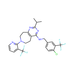 CC(C)c1nc2c(c(NCc3ccc(Cl)c(C(F)(F)F)c3)n1)CCN(c1ncccc1C(F)(F)F)CC2 ZINC000146701932